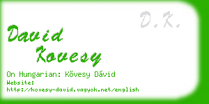 david kovesy business card